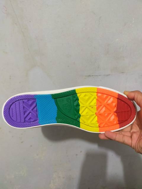 Sepatu converse 70s high RAINBOW hitam made in vietnam-5
