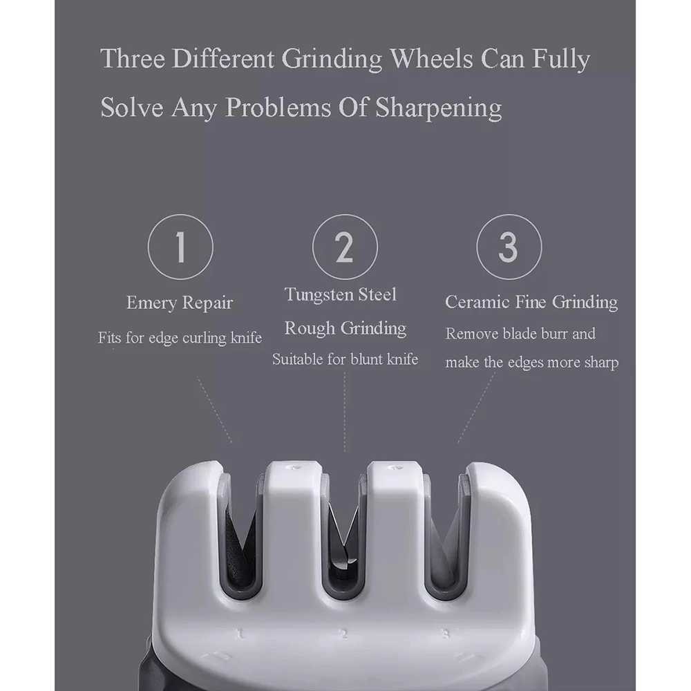 Termurah ! Xiaomi Huohou Pengasah Pisau Sharpener Whetstone 3 Grind Wheel HU0066