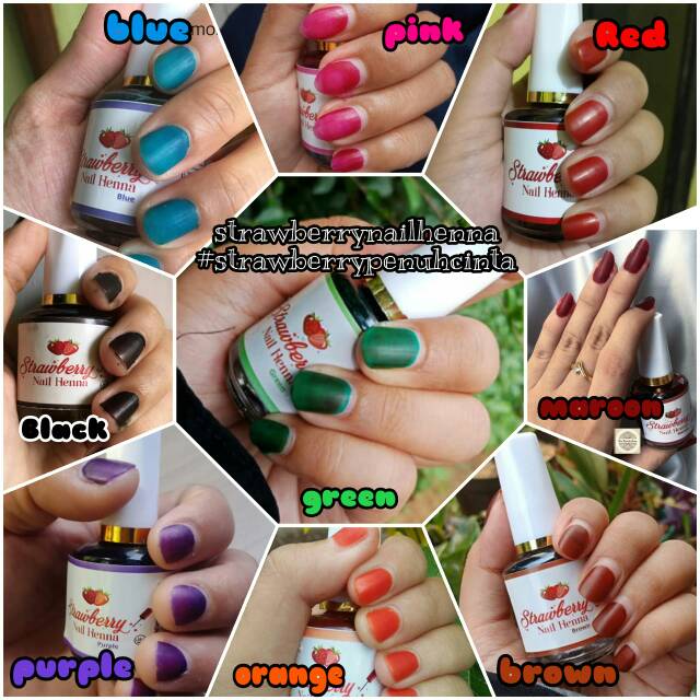 ( PROMO) STRAWBERRY NAIL HENA ORIGINAL 15ML