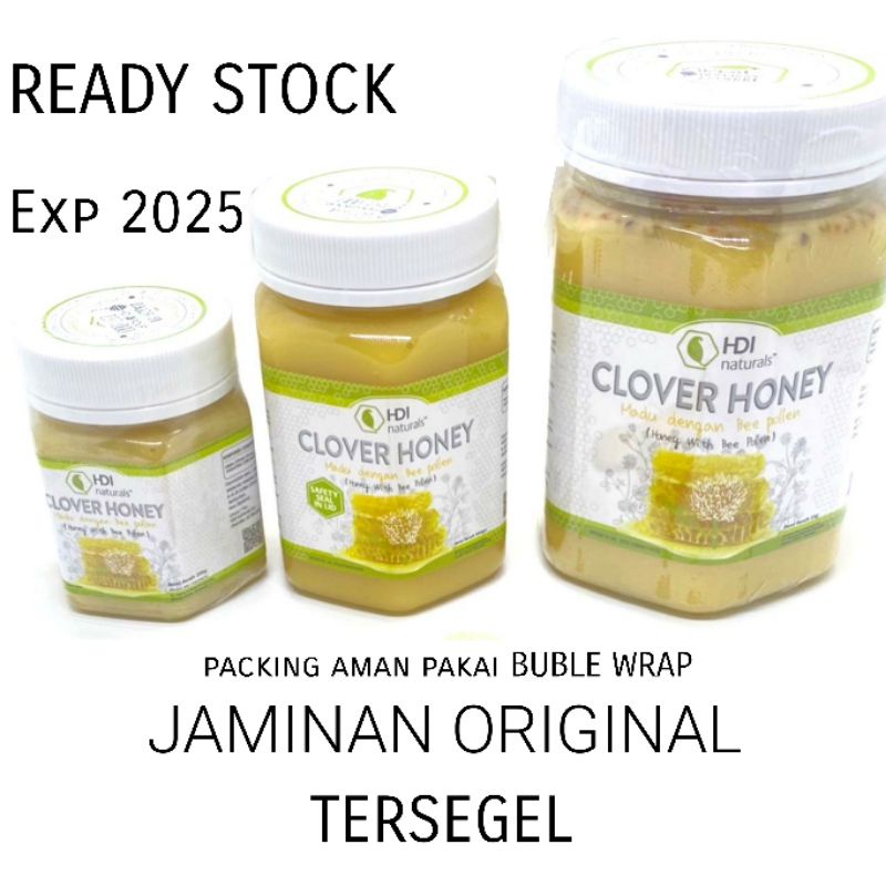 Madu clover honey hdi 1kg segel beepolen original / madu clover 250gr / madu hdi mag 500gr