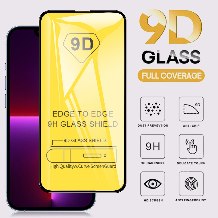 Tempered Glass 9D FULLCOVER PREMIUM QUALITY Untuk IPhone 14 14PLUS 14PRO 14PROMAX