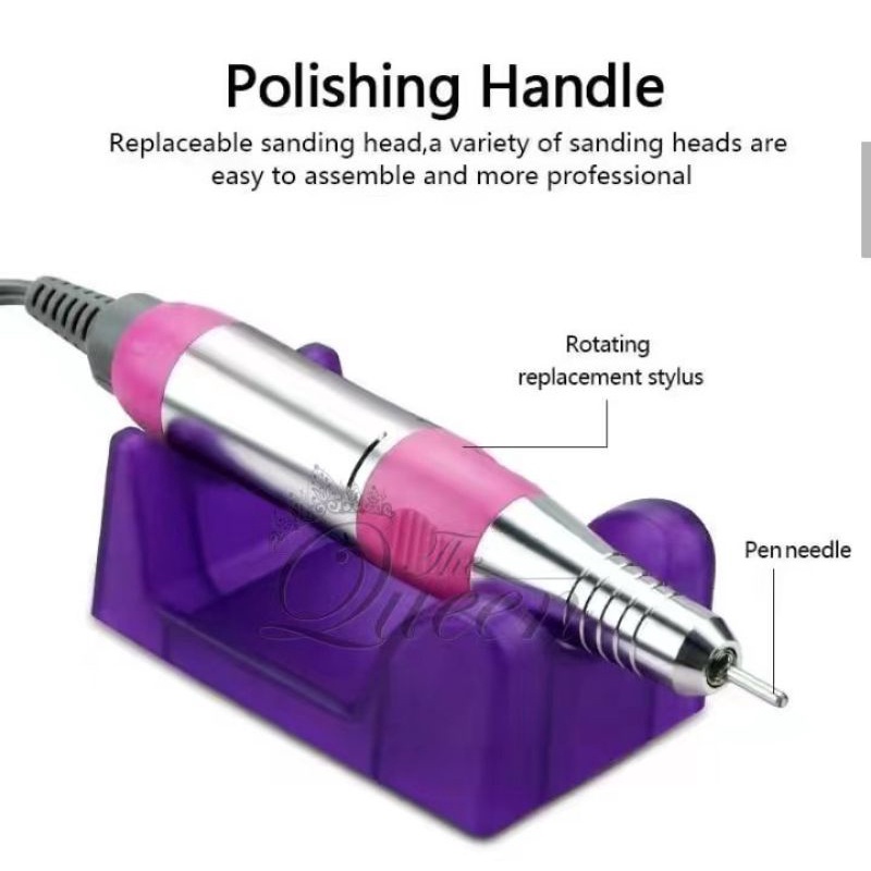 35000RPM Electric Nail Drill Alat Kikir Kuku Elektrik Nail Art Polish Machine Pro Electric Nail Drill Machine Mesin Kikir Kuku Profesional