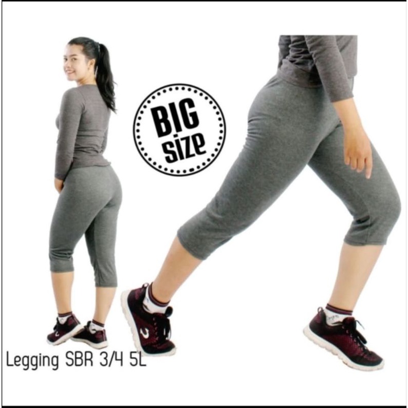 Legging Pendek Wanita 3/4 Jumbo Soft Kaos Rayon