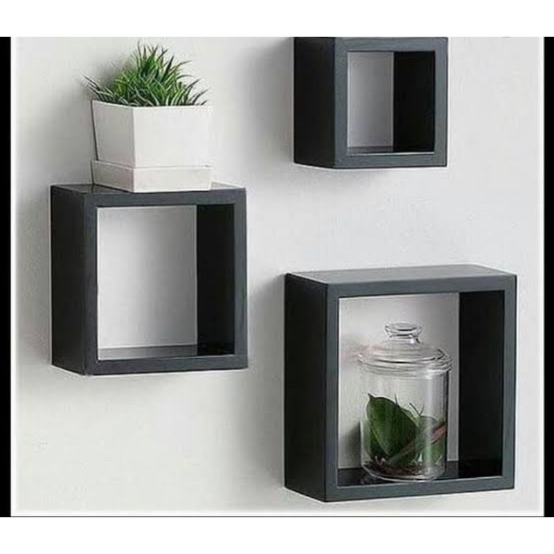 rak dinding kotak minimalis