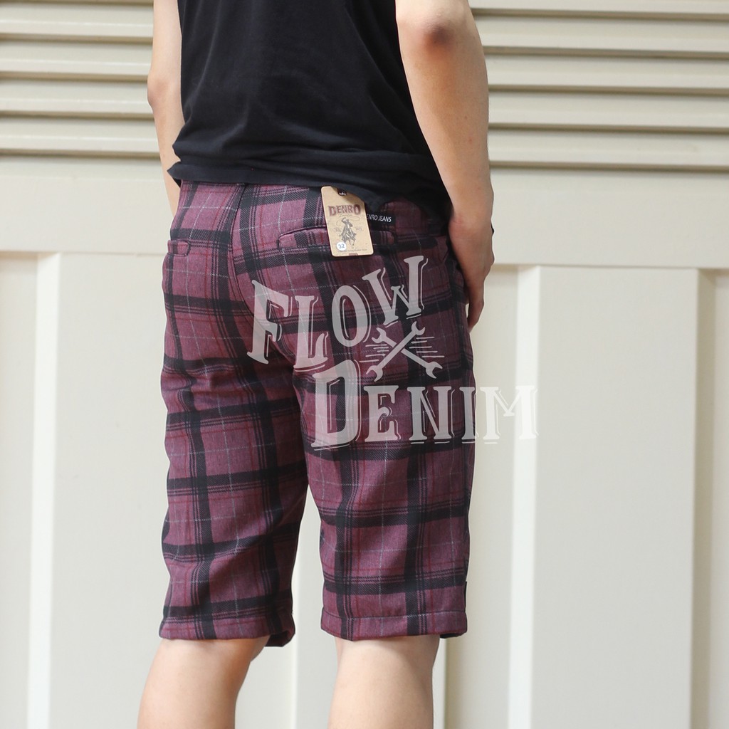 Celana Tartan Cowok Terbaru - Celana Tartan Kotak Pria - Celana Tartan - Tartan Kotak Flow Denim