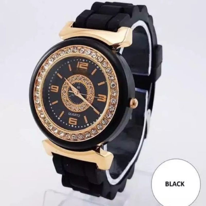 (G_W)Promo Sale Jam Tangan Wanita Diamond Strap Rubber CC-16