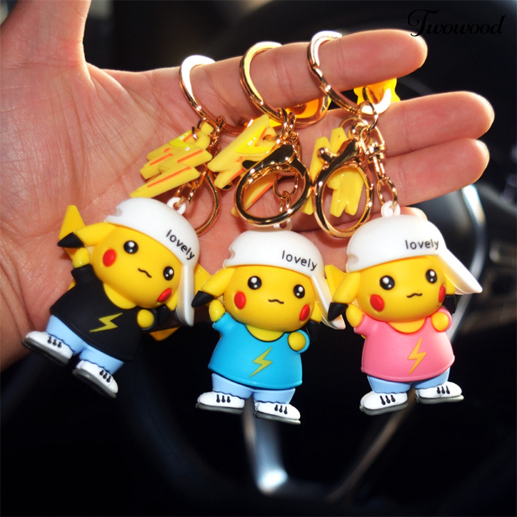 Gantungan Kunci Karakter Kartun Anime Pikachu Portable Untuk Dekorasi Tas Handbag