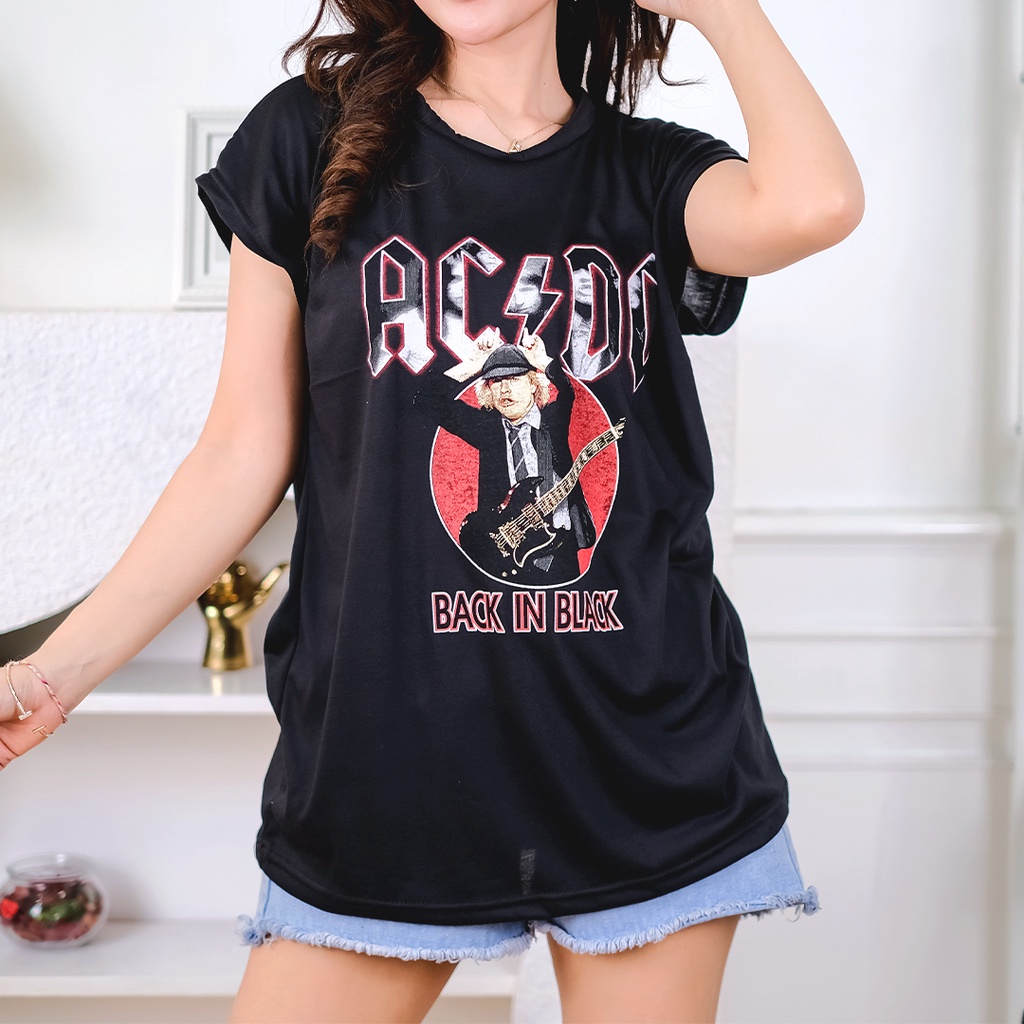 BEFAST - ZEC OOTD Kaos Oversize NARIWA / Kaos Oversize Tangan Buntung ACDC (LD 106, P 65) / Atasan Tak Berlengan / Tshirt Motif / Kaos Santai Rumahan / Kaos Tanktop Motif / Terlaris / Trendy