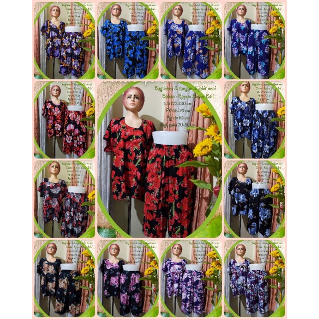 Stelan celana pendek Jumbo //Setcel Bali Jumbo //Setcel pendek Rayon Bali //Baby doll Rayon Bali //Baby doll Bali