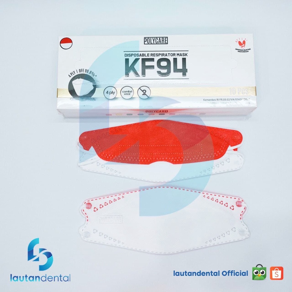 Polycare KF94 (Emboss) Merah Putih