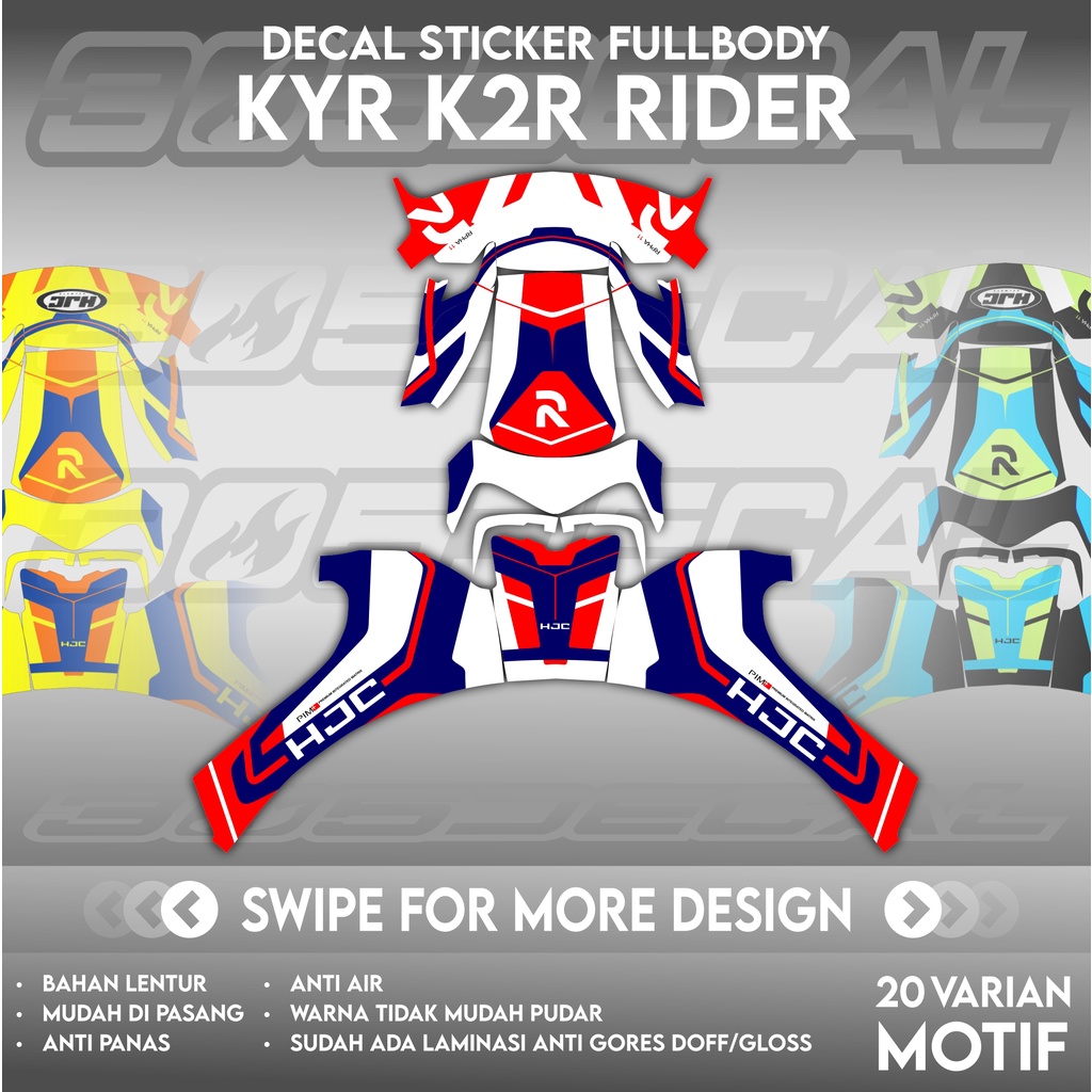 Sticker decal helm KYT K2R Rider motif hjc rpha 11 charki | decal helm | decal sticker