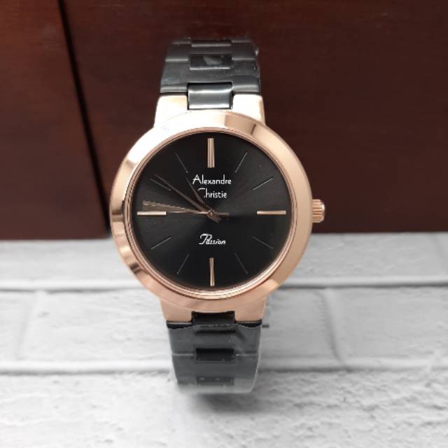 ALEXANDRE CHRISTIE WANITA AC 2838 LH ORIGINAL ( BLACK ROSEGOLD )