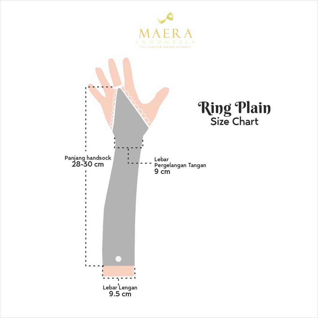 Manset Tangan Handsock Cincin Renda bahan Jersey by Maera