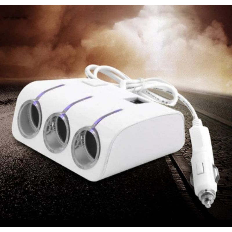 socket way car/colokan roko charger usb Olesson 12-24v 5v 1,2A 3 to2 usb