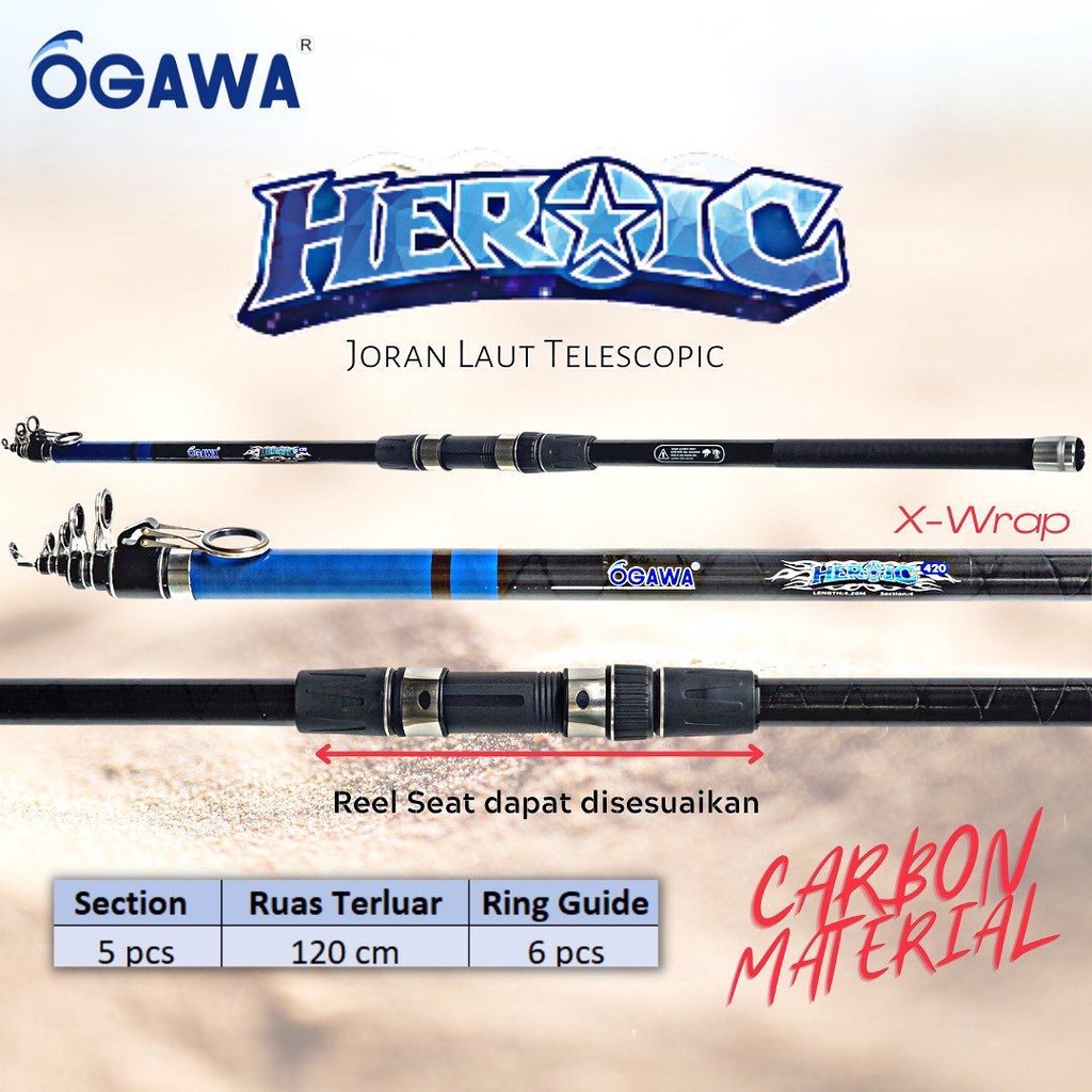 Joran Ogawa Heroic Teleschopin Joran Surf 390 420 Carbon Kaku