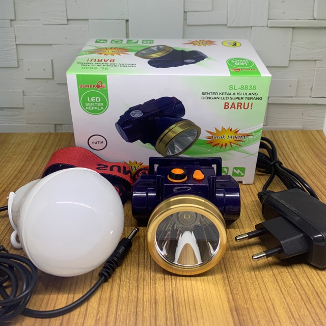 Senter Kepala Sunpro SL 8838 ada Korek Api - Headlamp Sunpro SL-8838 7Watt