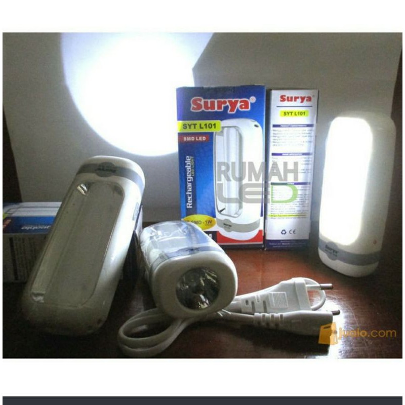 SURYA emergency lamp led dan senter SYT L 101 - lampu darurat portable - tahan lama 9 jam