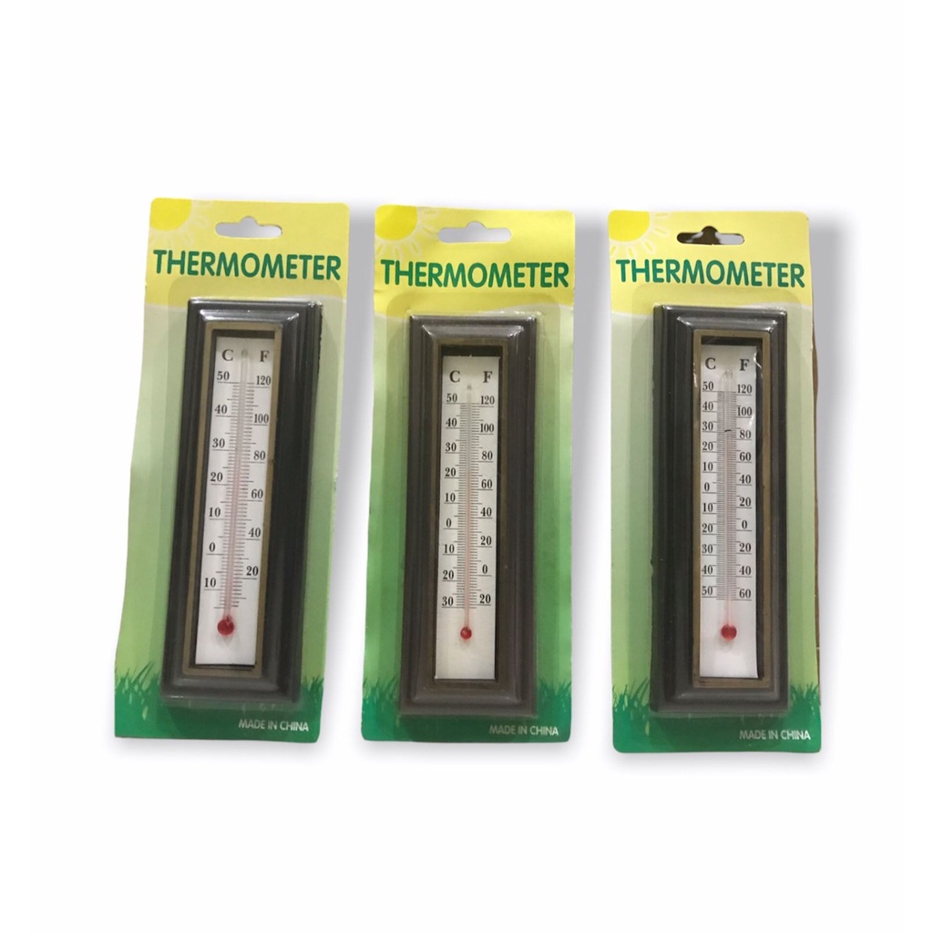 Termometer dinding kayu alat pengukur suhu ruangan - Thermometer room temperature walls -50c sd 50c