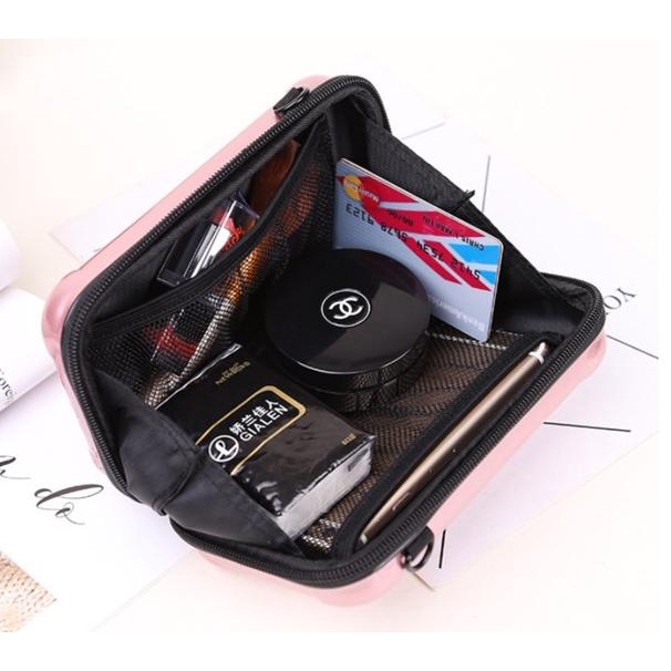 Terkini Tas Koper Import Wanita Garis Tas Selempang Wanita Uk. 18cm - Bahan Keras Z99Y