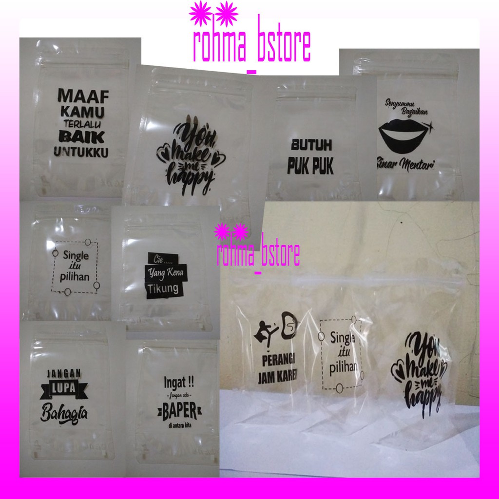 50 pcs Standing Pouch 10x17 polos / 13x20 karakter / Standing Pouch Minuman / Plastik Pudot / Standi