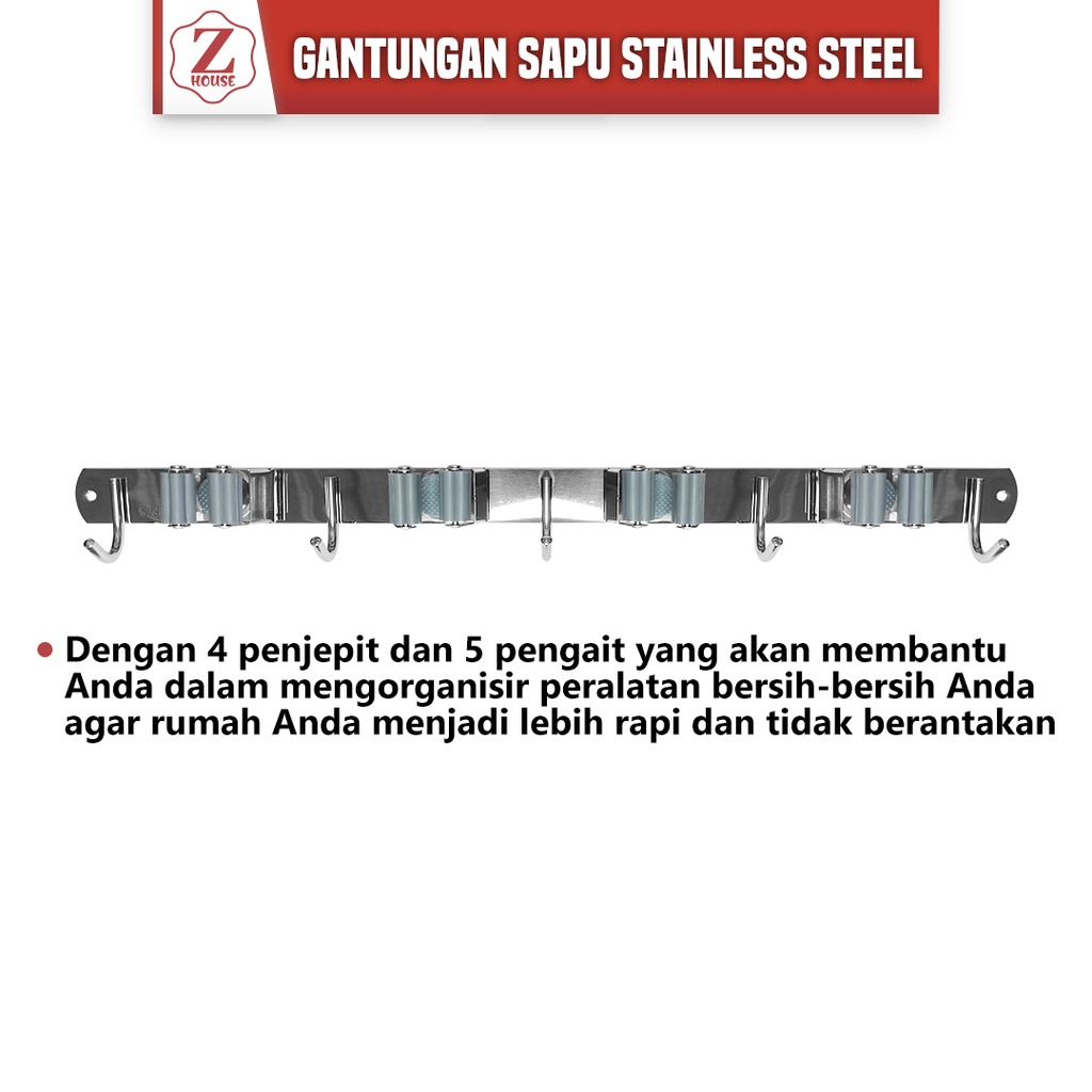 Gantungan Alat Pel Rak Gantung Stainless Steel Gantungan Serbaguna-Rak Sapu Gantungan-Rak Gantungan Stenlis Gantungan Alat Pel Rak Gantung Stainless Steel Gantungan Serbaguna-Rak Sapu Gantungan-Rak Gantungan Stenlis