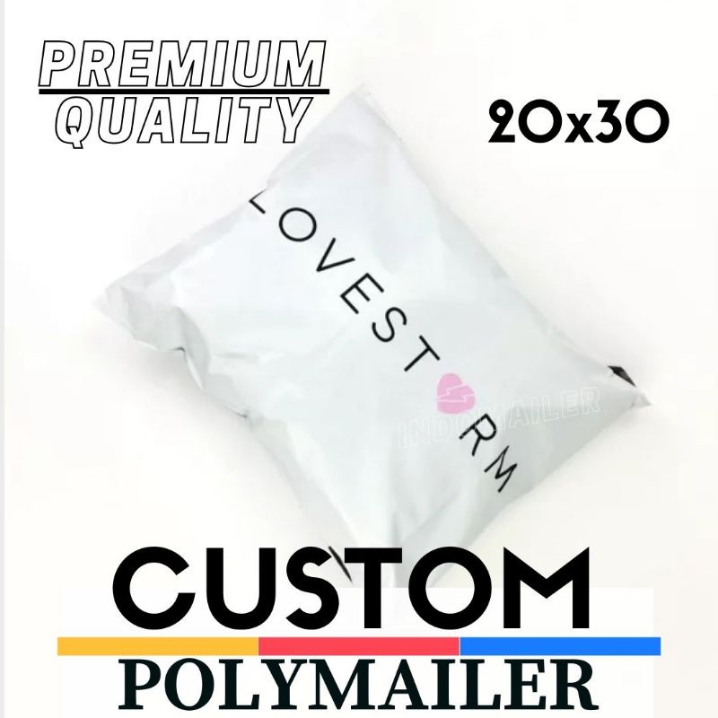 (20x30) CM POLYMAILER PACKING ONLINE + CUSTOM SABLON (Harga per pcs)