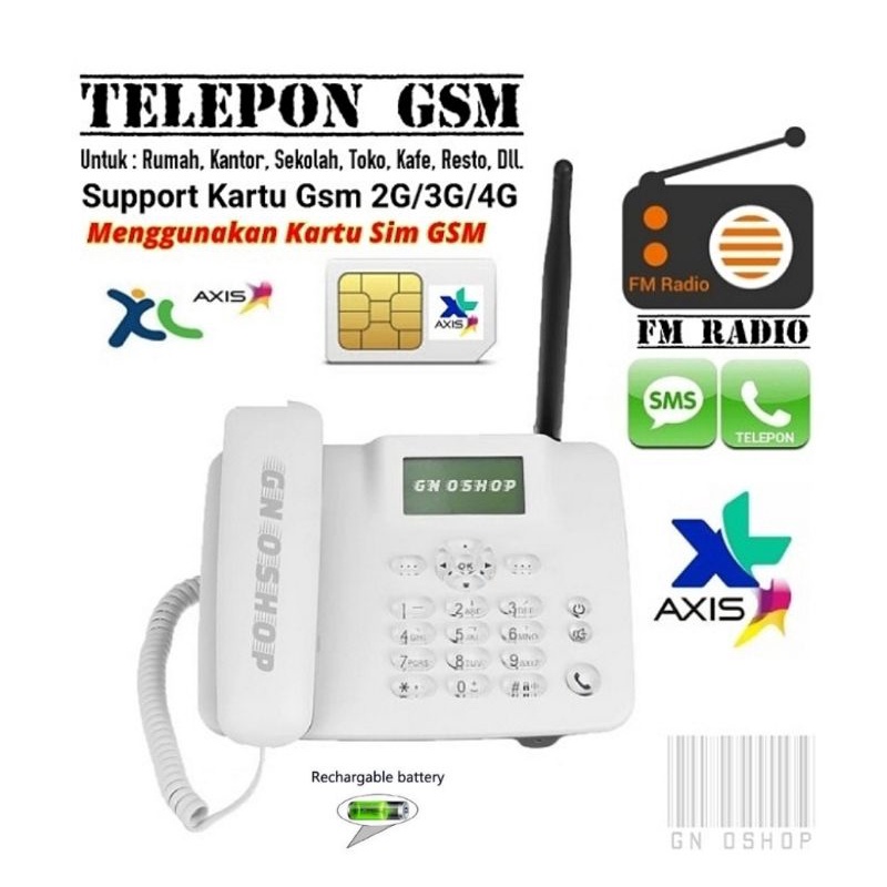 Telepon GSM Rumah Kantor Telp Telpon Telephone Phone GSM Sim Card - Fwt Fwp GSM Desk Phone Wireless
