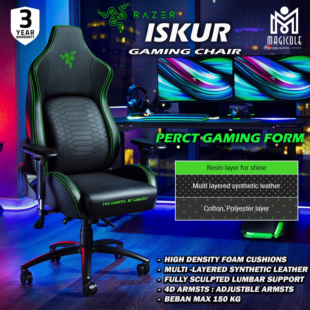 Jual Razer Iskur Ergonomic Gaming Chair / Kursi Gaming | Shopee Indonesia