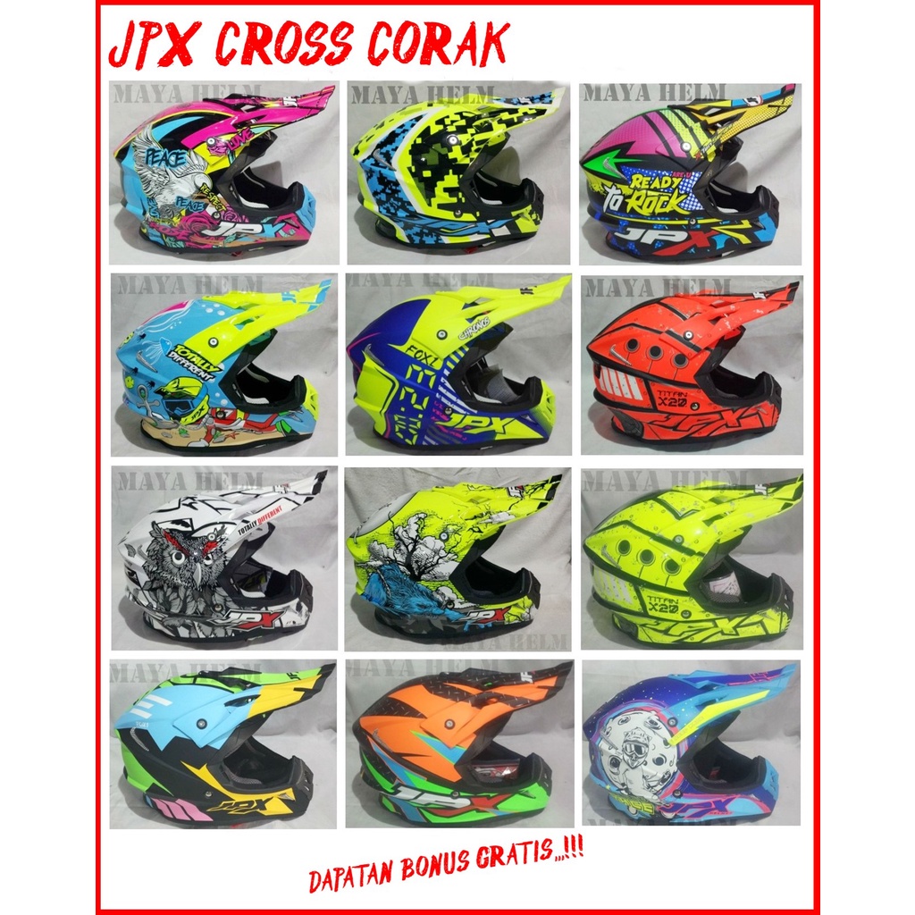 Helm JPX Cross Corak Full Face Original