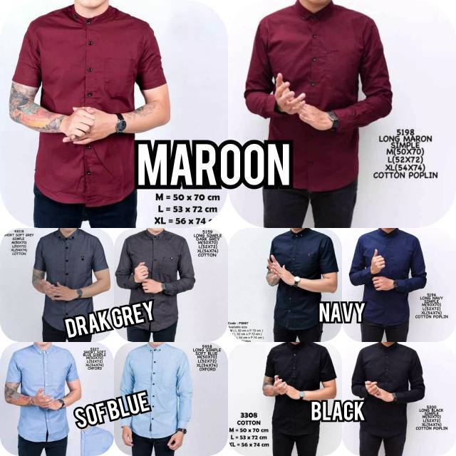 Kemeja Polos Panjang Kemeja Kantor Polos Kemeja Pendek Formal