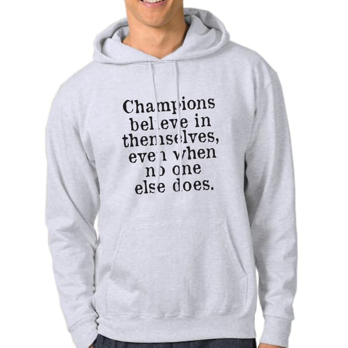 Hoodie Champions Believes In Themselves - Hitam