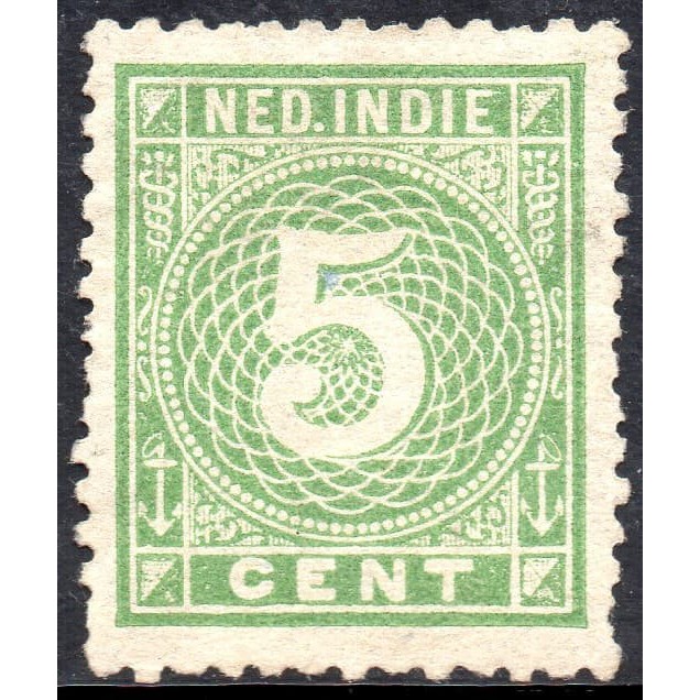 

NED INDIE N-004-021 1883-1890 NUMBERS 5 ct HIJAU - MINT HINGED