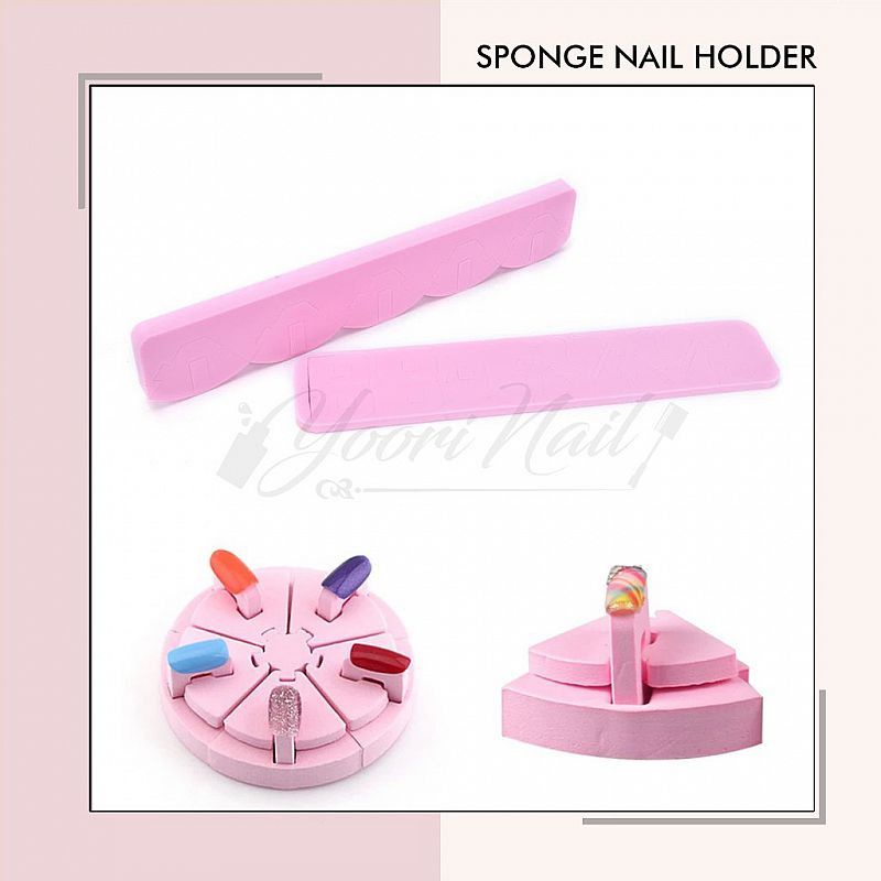 Sponge nail holder practice nail art tempat hias kuku palsu fake nails kupal