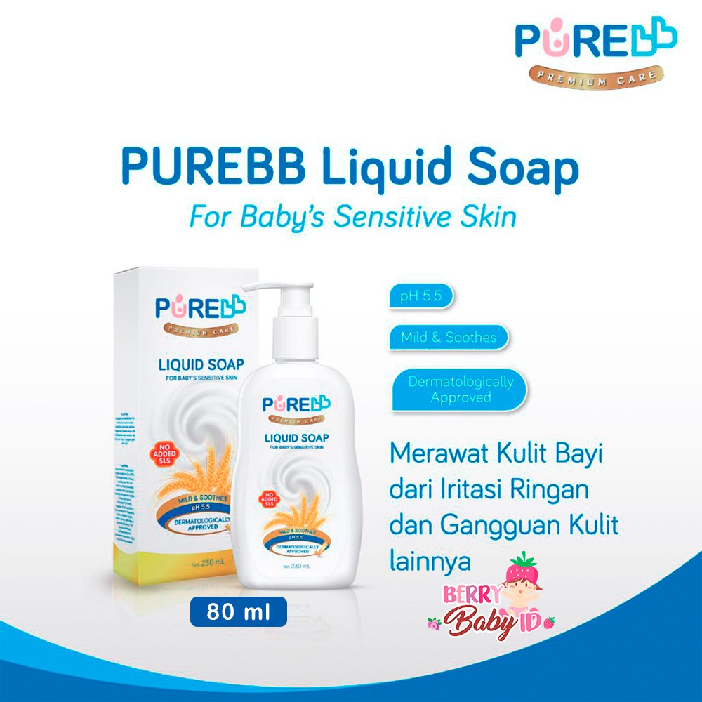 PureBB Baby Liquid Soap Sabun Mandi Kulit Bayi Sensitif 80 Ml Pure BB Pure Baby Berry Mart