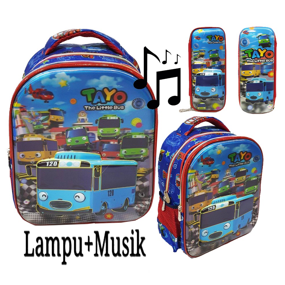 PROMO TAS  RANSEL Anak Sekolah  TK LAMPU dan MUSIK Gambar  