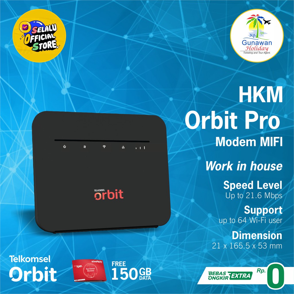 TELKOMSEL ORBIT PRO FREE 150GB 4G MODEM WIFI  ROUTER