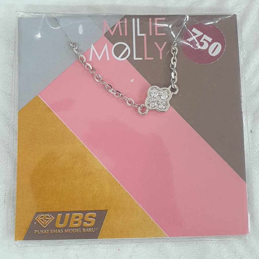 cincin millie molly serut bunga emas 75% 750 75 %