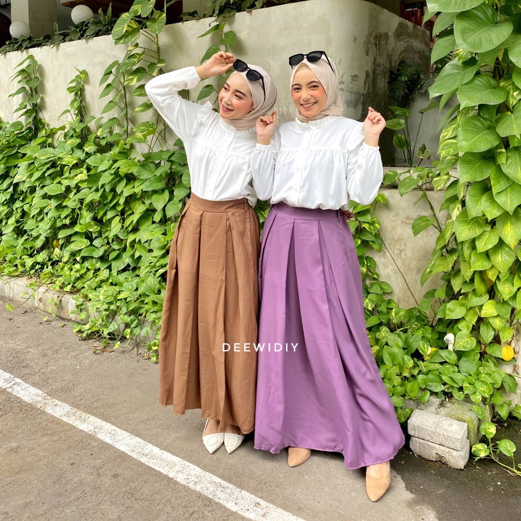 ROK PAYUNG PANJANG POLOS BISA UNTUK FORMAL DAN CASUAL - AYA SKIRT DEEWIDIY