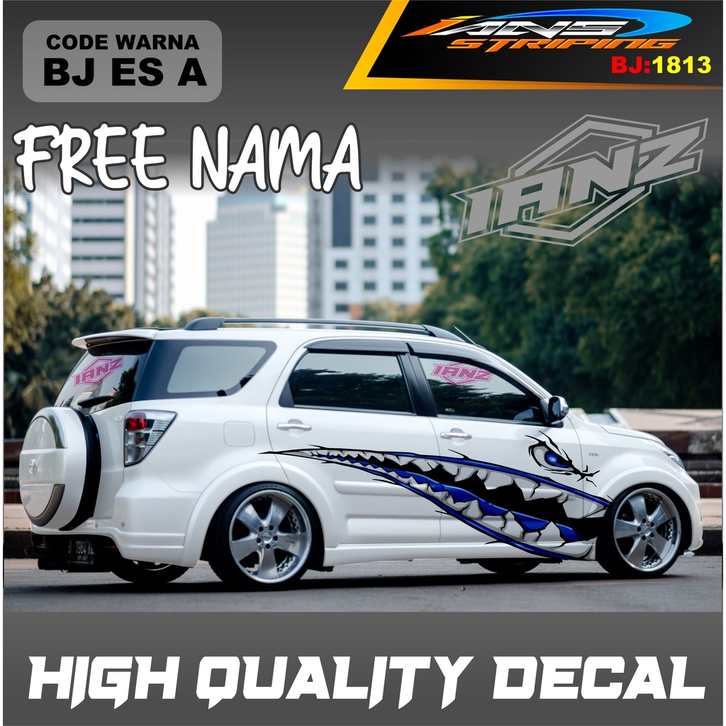 STICKER VARIASI MOBIL TERIOS MOTIF HIU  / STIKER MOBIL GRAND LIVINA / VARIASI STIKER MOBIL AVANZA / STIKER MOBIL XENIA / STIKER MOBIL