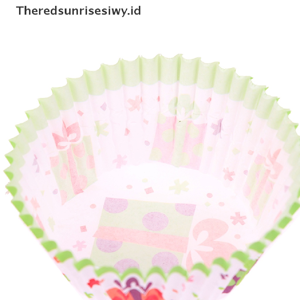 # Alat Rumah Tangga # 100 Pcs Cup Liner Cupcake Muffin Desain Natal Untuk Baking