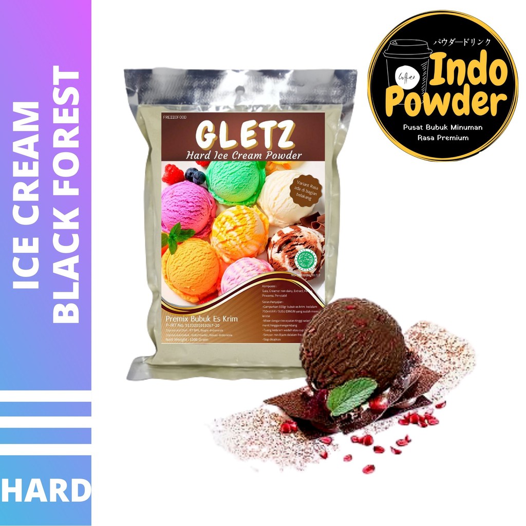 HARD ICE CREAM BLACKFOREST 1Kg - Bubuk Es Krim BLACKFOREST - Bubuk Es Krim - ICE CREAM Powder 1Kg