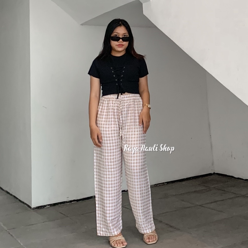 Kulot Motif Bali Rayon Premium-Kulot Kotak Coksu