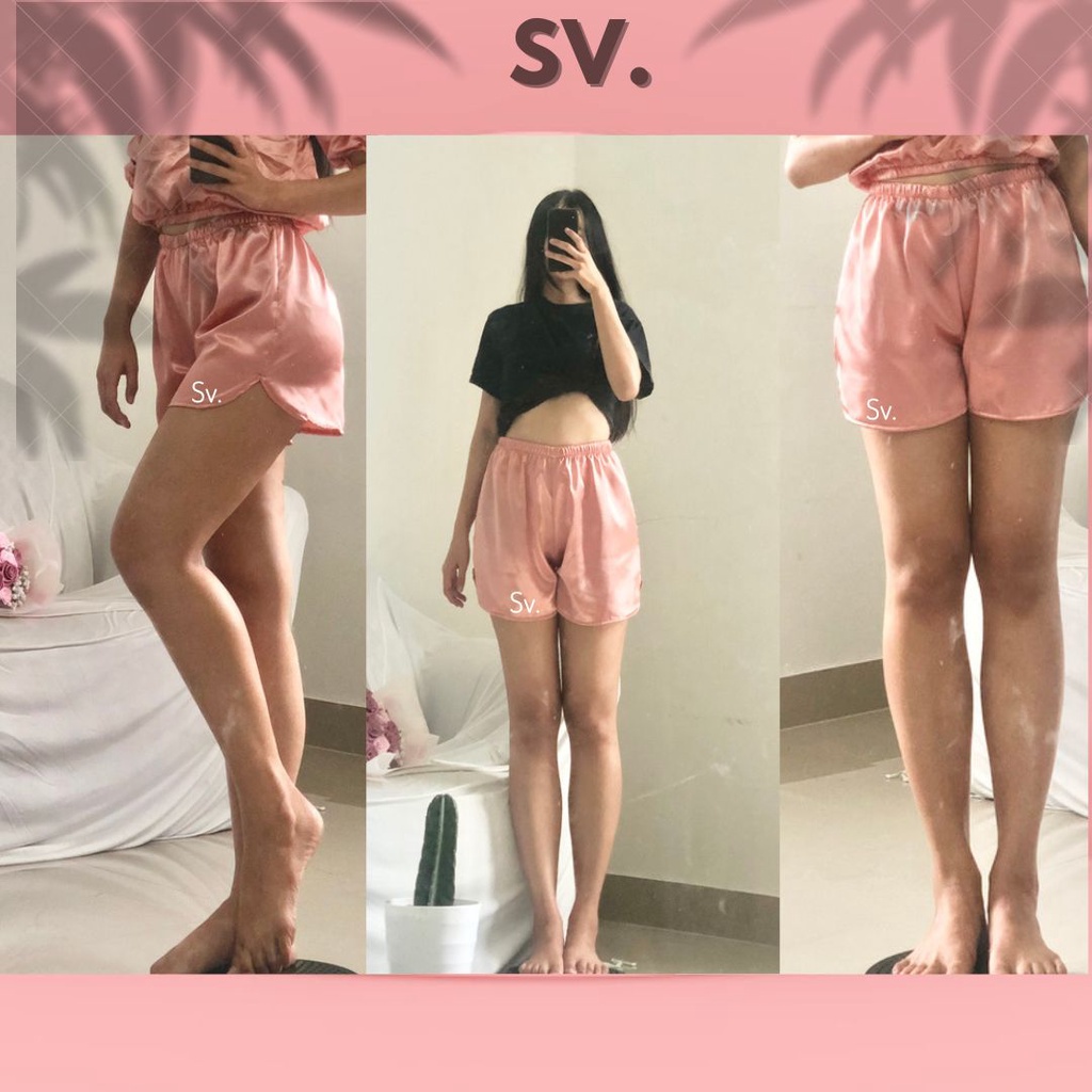 SV - Celana Pendek Wanita / Celana Pendek Satin Santai / Celana Tidur Pendek / Celana Pendek Satin / Celana Pendek Viral /Celana Pendek Satin Sexy Wanita