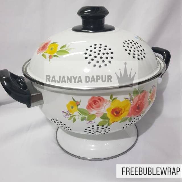 Tempat nasi tutup enamel 24cm ideal kedawung / wakul nasi 24 ideal - rice bowl 24 ideal