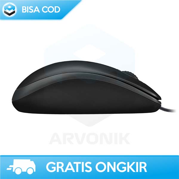 MOUSE WIRED 800 DPI LOGITECH DESAIN AMBIDEXTROUS PLUG AND PLAY B100