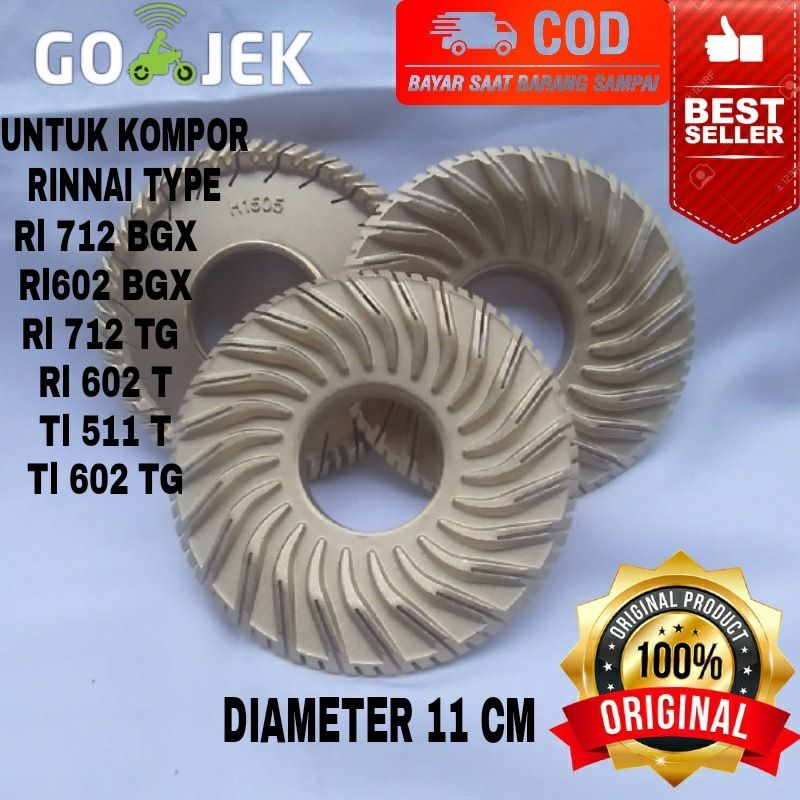 BURNER/ KUNINGAN API TORNADO SPAREPART ORIGINAL KOMPOR RINNAI