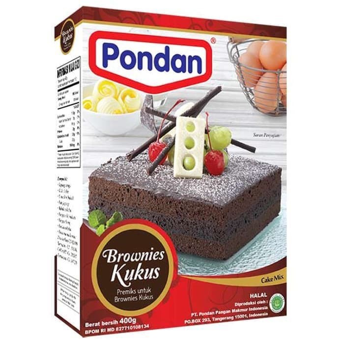 Pondan Brownies Kukus premiks Cake Mix Bahan Kue Tepung Instan Tepung Pondan