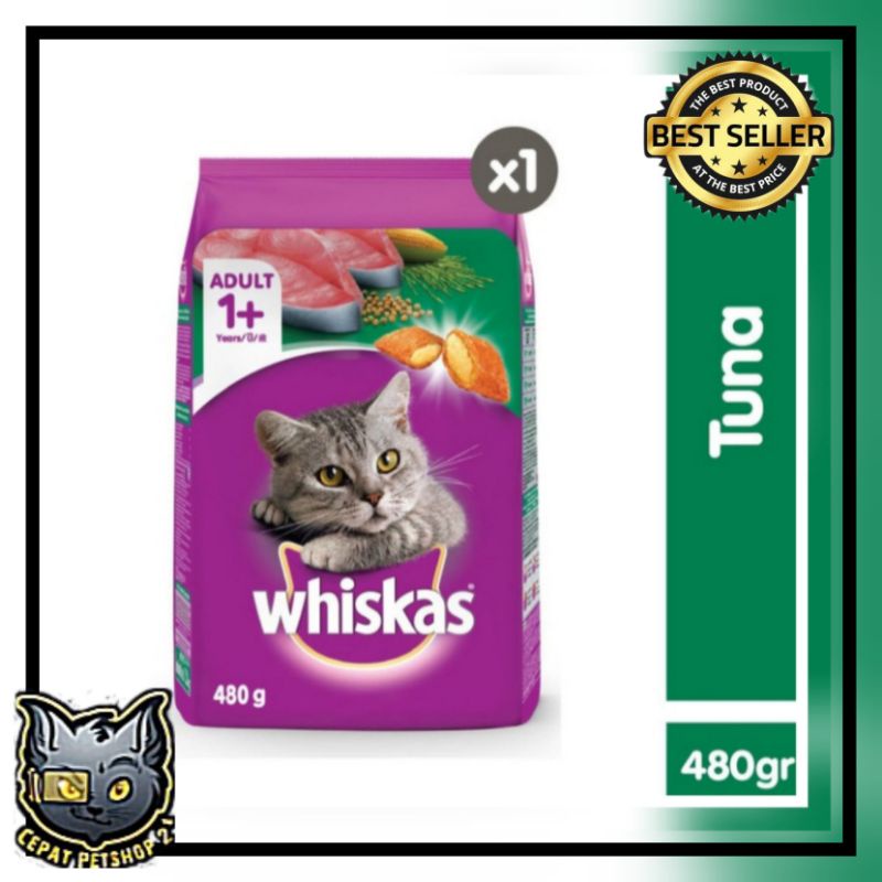 whiskas adult tuna 480gram freshpack / makanan kucing whiskas tuna dewasa