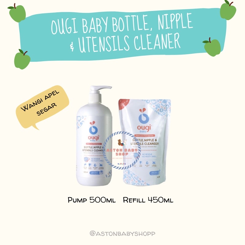 Ougi Baby Bottle Cleanser Pump 500ml / refill 450 ml Sabun Botol Bayi