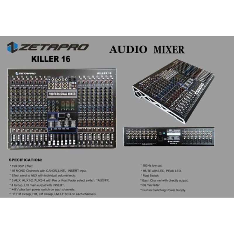 Mixer Audio 16 Channel Zetapro Killer 16 Original TERBAIK